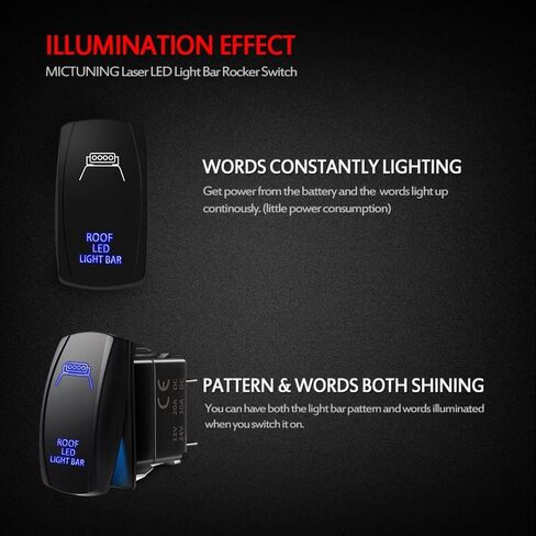 MicTuning LS083001-HF، شريط إضاءة LED للسقف بالليزر مع سلك توصيل، 5 دبابيس، 20 أمبير، مصابيح LED 12 فولت، أزرق in Saudi Arabia