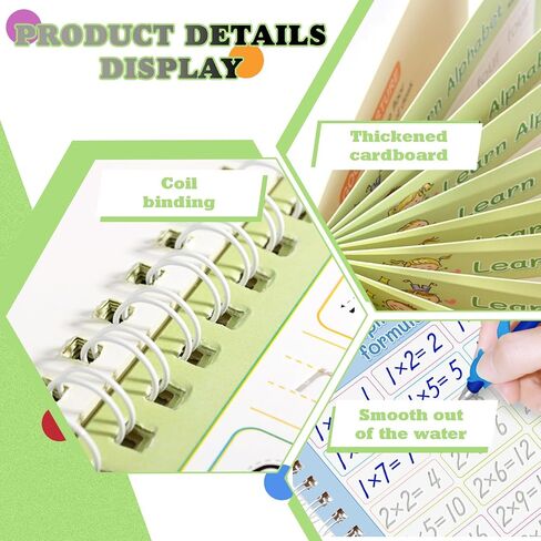 5 Pcs Grooved Handwriting Book Practice, Magical Tracing Workbook Set with Pen Grips & Disappearing Ink, Reusable Groove Calligraphy, Writing Magic Copybook for Preschool Age 3-10 (1) in Saudi Arabia