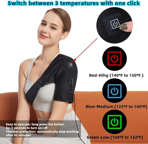 Shoulder Heating Pad,Jade Heated Shoulder Wrap for Rotator Cuff Pain 3 Adjustable Heat in Kuwait
