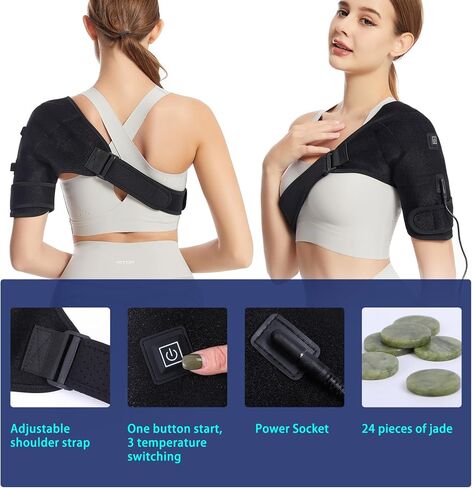Shoulder Heating Pad,Jade Heated Shoulder Wrap for Rotator Cuff Pain 3 Adjustable Heat in Kuwait