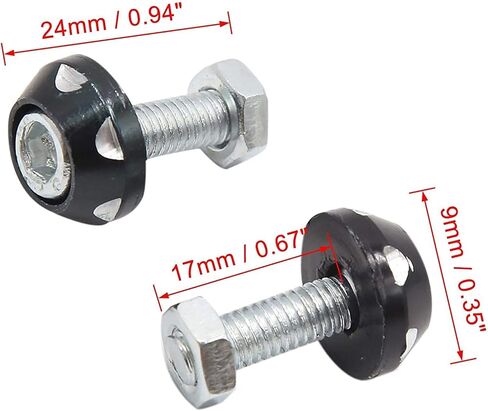 مسامير لوحة ترخيص مزخرفة من سبائك الألومنيوم باللون الأسود مقاس 6 مم لمجموعة الدراجات النارية للسيارة مكونة من 6 قطع in Kuwait