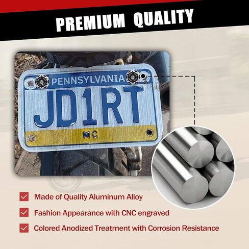 مسامير لوحة ترخيص مزخرفة من سبائك الألومنيوم باللون الأسود مقاس 6 مم لمجموعة الدراجات النارية للسيارة مكونة من 6 قطع in Kuwait