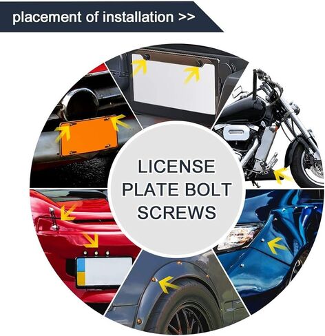 مسامير لوحة ترخيص مزخرفة من سبائك الألومنيوم باللون الأسود مقاس 6 مم لمجموعة الدراجات النارية للسيارة مكونة من 6 قطع in Kuwait