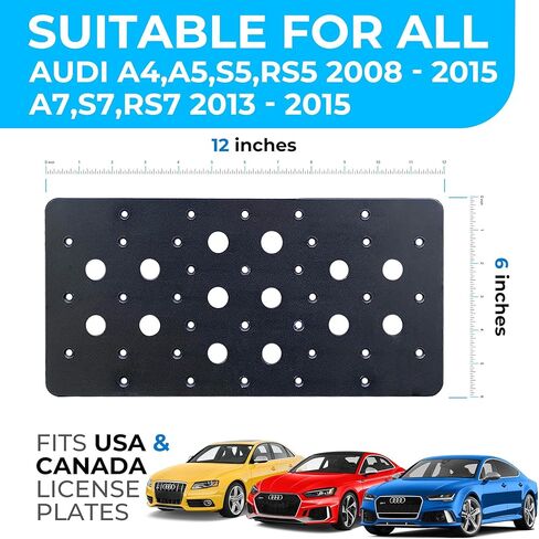 الوفير سحب هوك لوحة ترخيص جبل قوس لأودي A4 2008 - 2015 A5 S5 RS5 2008 - 2015 A7 S7 RS7 2013 - 2015 مسامير ومفتاح ربط متضمن + 4 أغطية لولبية سوداء in Kuwait