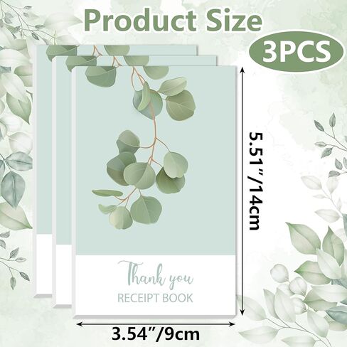 3Pcs Thank you receipt book Colored carbon free order book Receipt invoice pad Purchase receipt book for small business which can use in Store Warehouse Office Restaurant （50 sets) in Saudi Arabia