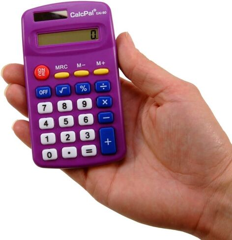 EAI Education CalcPal EAI-80 آلة حاسبة شمسية أساسية، طاقة مزدوجة للمدرسة أو المنزل أو المكتب: ألوان متنوعة - مجموعة من 10 in Saudi Arabia