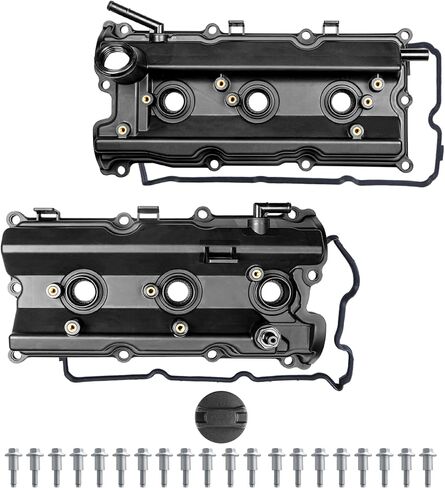 أغطية صمام المحرك يسار + يمين 13264-AM610 13264-AM600 متوافق مع Nissan 350Z G35 V6 3.5L VQ35DE 2003 2004 2005 2006 (مجموعة من 2) in Saudi Arabia