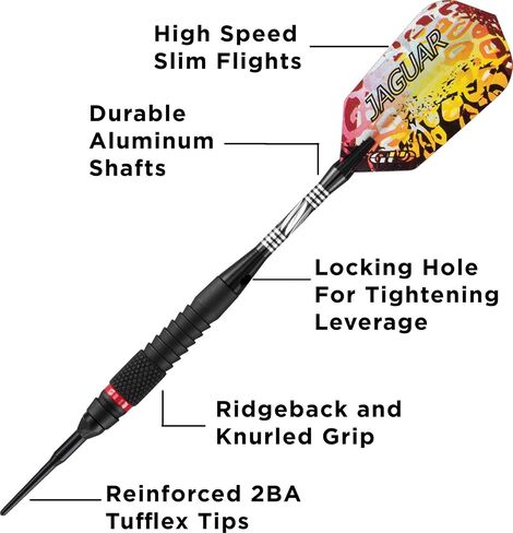 Viper Jaguar 80% Tungsten Soft Tip Darts with Storage/Travel Case, 18 Grams in Saudi Arabia