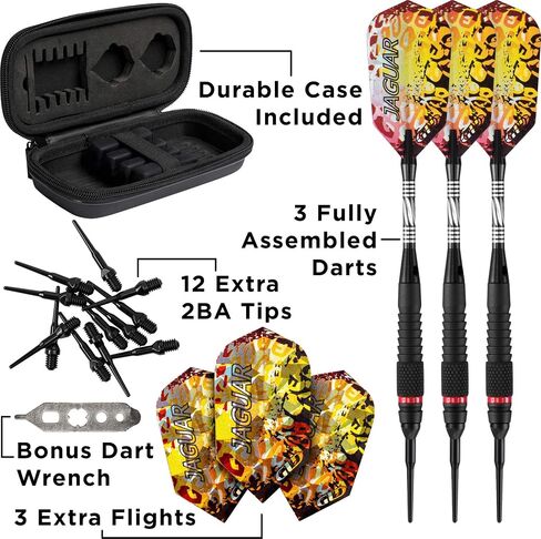 Viper Jaguar 80% Tungsten Soft Tip Darts with Storage/Travel Case, 18 Grams in Saudi Arabia