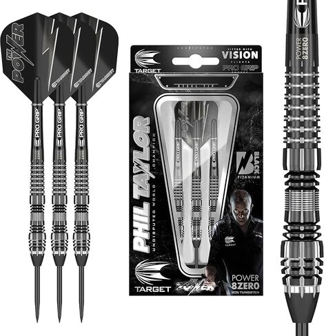 Phil Taylor Power 8-Zero Black P8Z4 80% Tungsten Steel Tip Darts Set in Saudi Arabia