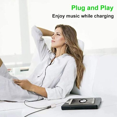 3 in 1 Headphone Adapter for iPhone, Lightning to 3.5 mm Headphone Jack Adapter, Lightning Audio & Charging Adapter Dongle Cable Splitter Compatible with iPhone 14 13 12 11 XS XR X 8 7 iPad in Saudi Arabia