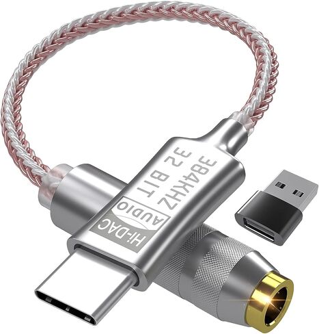 USB C DAC [♪Hi-Res 32 بت 384 كيلو هرتز♪] محول صوت USB C إلى 3.5 مم مع شريحة ALC5686، ومحول سماعة رأس USB C، ومحول صوت مقبس USB إلى 3.5 مم، ومحول صوت 3.5 مم إلى USB C، ومنفذ USB C إلى مقبس سماعة الرأس من النوع C الأجهزة in Kuwait