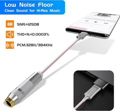 USB C DAC [♪Hi-Res 32 بت 384 كيلو هرتز♪] محول صوت USB C إلى 3.5 مم مع شريحة ALC5686، ومحول سماعة رأس USB C، ومحول صوت مقبس USB إلى 3.5 مم، ومحول صوت 3.5 مم إلى USB C، ومنفذ USB C إلى مقبس سماعة الرأس من النوع C الأجهزة in Kuwait