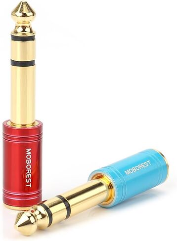 MOBOREST 1/4'' (6.35mm) M to 3.5mm F Audio Headphone Adapter, Black 1P in Saudi Arabia