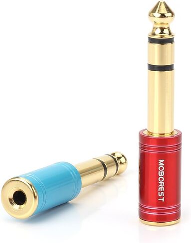 MOBOREST 1/4'' (6.35mm) M to 3.5mm F Audio Headphone Adapter, Black 1P in Saudi Arabia