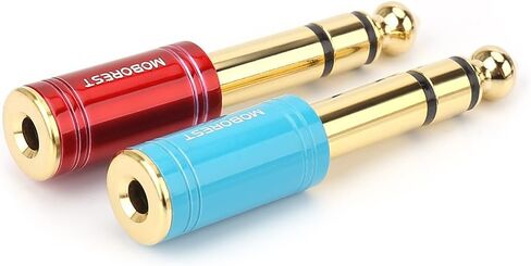 MOBOREST 1/4'' (6.35mm) M to 3.5mm F Audio Headphone Adapter, Black 1P in Saudi Arabia