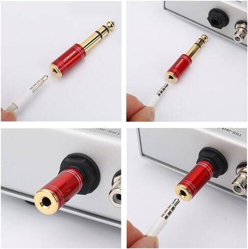 MOBOREST 1/4'' (6.35mm) M to 3.5mm F Audio Headphone Adapter, Black 1P in Saudi Arabia