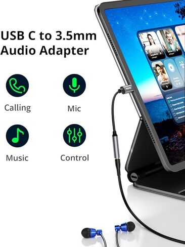 محول مقبس سماعة الرأس CLEEFUN USB C إلى 3.5 مم، (عبوة من قطعتين) سلك كابل USB من النوع C إلى Aux Audio Dongle لهاتف iPhone 15/15 Pro/15 Plus/15 Pro Max/MacBook وGalaxy S23 Ultra وPixel 8، أسود in Kuwait