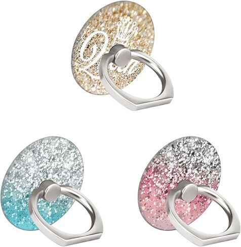 حامل حلقي للهاتف الخلوي مكون من ثلاث قطع، مقبض بحلقة إصبع يدور 360 درجة للهواتف الذكية والأجهزة اللوحية والوسادات (زهرة ماندالا) in Kuwait