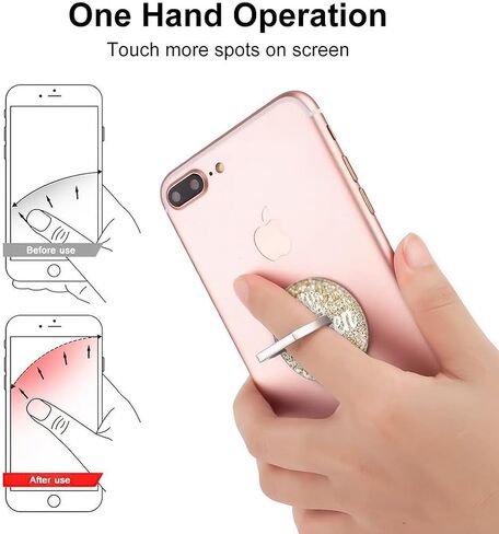 حامل حلقي للهاتف الخلوي مكون من ثلاث قطع، مقبض بحلقة إصبع يدور 360 درجة للهواتف الذكية والأجهزة اللوحية والوسادات (زهرة ماندالا) in Kuwait