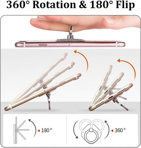 حامل حلقي للهاتف الخلوي مكون من ثلاث قطع، مقبض بحلقة إصبع يدور 360 درجة للهواتف الذكية والأجهزة اللوحية والوسادات (زهرة ماندالا) in Kuwait