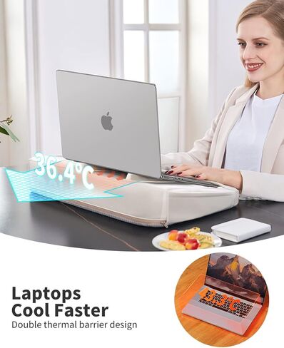 مكتب كمبيوتر محمول من SAIJI مع وسادة وسادة، مكتب كمبيوتر محمول خفيف الوزن للغاية للأريكة والسرير والكرسي، يناسب كمبيوتر محمول يصل إلى 17 بوصة وMacBookAir مع جيب جانبي، وقضبان لتدفق الهواء، in Kuwait