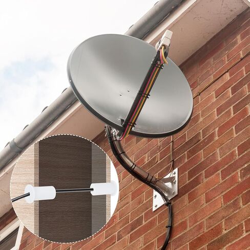 4 قطع طقم توجيه كابل فتحة الحائط لـ Starlink، تغذية كابل السيليكون من خلال البطانات حلقات الحائط لكابل 1 بوصة كم واقي لأجهزة توجيه كابل Starlink ومحول كابل إيثرنت (أبيض) in Kuwait