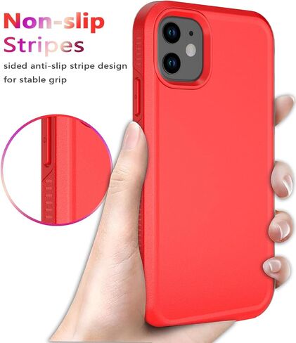 Diverbox for iPhone 12 case [Shockproof] [Dropproof] [Tempered Glass Screen Protector],Heavy Duty Protection Phone Case Cover for Apple iPhone 12 (Red -2in1) in Kuwait