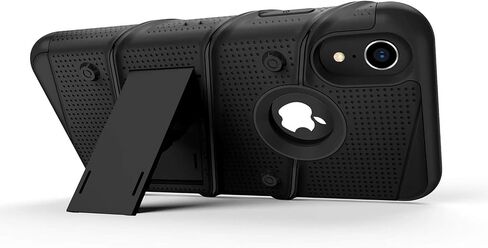 حافظة ZIZO Bolt Series لهاتف iPhone XR مع واقي شاشة ومسند وحافظة - أسود in Saudi Arabia