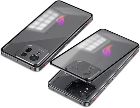 QUIETIP Case Compatible with Asus ROG Phone 8 & 8 Pro 5G with Screen Protector,Metal Frame + PC Frosted Surface Back Cover,Black in Kuwait