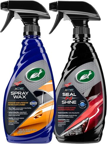 Turtle Wax 53877 ICE Seal N' Shine Hybrid Sealant Spray Wax coating & ICE Spray Wax Bundle Kit, Insane Water Beading with Paint Protection, Carnauba Infused for Ultimate High Gloss Finish (Combo Pack) in Saudi Arabia
