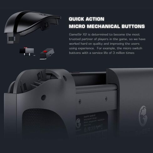 وحدة تحكم الألعاب المحمولة GameSir X2 Bluetooth، Bluetooth 5.0 تدعم Android/iOS iPhone Xbox Cloud Gaming، Google Stadia، GeForce Now، MFi Apple Arcade Games in Saudi Arabia