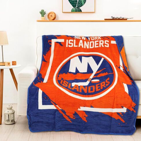 Northwest NHL New York Islanders Micro Raschel Throw Blanket, 46" x 60", Dimensional in Saudi Arabia