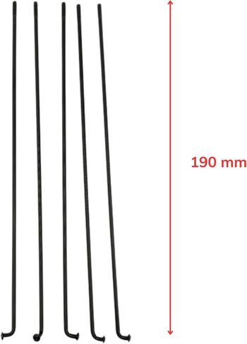 (5PCS, Size: 190mm) Bicycle & E-Bike 13G Spokes with Nipples in High-Carbon Stainless Steel Material: Cycling Knitting Needles for Mountain Bikes in Saudi Arabia