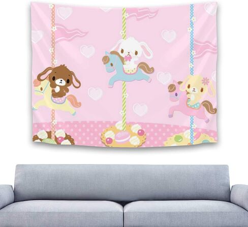 معلقة على الحائط من نسيج سانريو شوجربانيز. لوحة فنية جدارية لديكور المنزل وغرفة المعيشة وغرفة النوم مقاس 60*40 بوصة in Kuwait