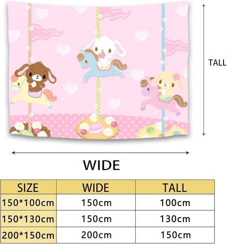 معلقة على الحائط من نسيج سانريو شوجربانيز. لوحة فنية جدارية لديكور المنزل وغرفة المعيشة وغرفة النوم مقاس 60*40 بوصة in Kuwait