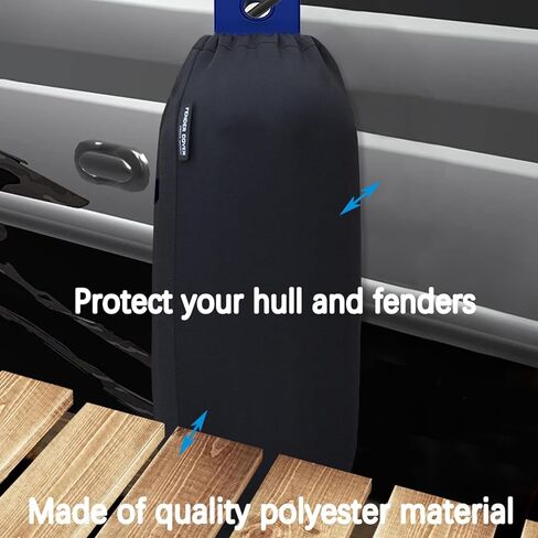 4 قطع من أغطية مصدات القوارب، أغطية مصدات سوداء مقاس 6.5 بوصة × 22 بوصة للقوارب، أغطية مصدات بحرية من البوليستر للمصدات المضلعة ذات العين المزدوجة in Kuwait