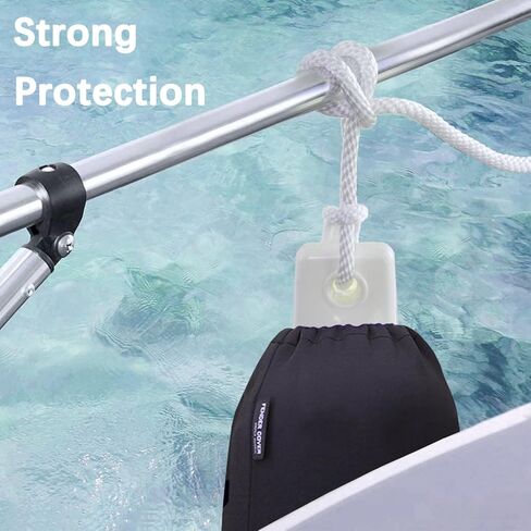 4 قطع من أغطية مصدات القوارب، أغطية مصدات سوداء مقاس 6.5 بوصة × 22 بوصة للقوارب، أغطية مصدات بحرية من البوليستر للمصدات المضلعة ذات العين المزدوجة in Kuwait