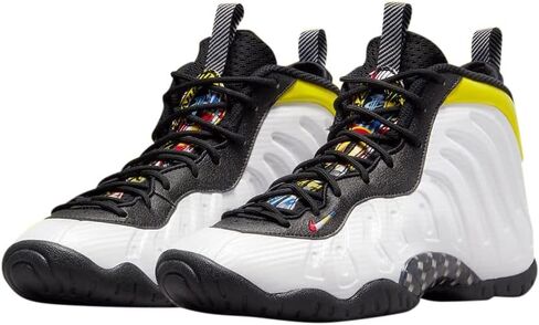 حذاء Nike Boy's Little Posite One (الطفل الكبير) أبيض/متعدد الألوان/أسود/Game Royal 6.5 Big Kid M in Saudi Arabia