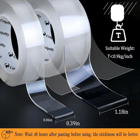Double Sided Tape for Walls Removable Poster Tape Mount Tape Heavy Duty Sticky Tape for Wall Hanging Adhesive Tape in Saudi Arabia