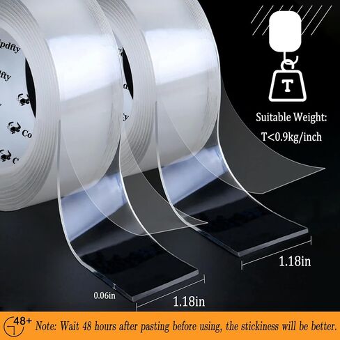 Double Sided Tape for Walls Removable Poster Tape Mount Tape Heavy Duty Sticky Tape for Wall Hanging Adhesive Tape in Saudi Arabia