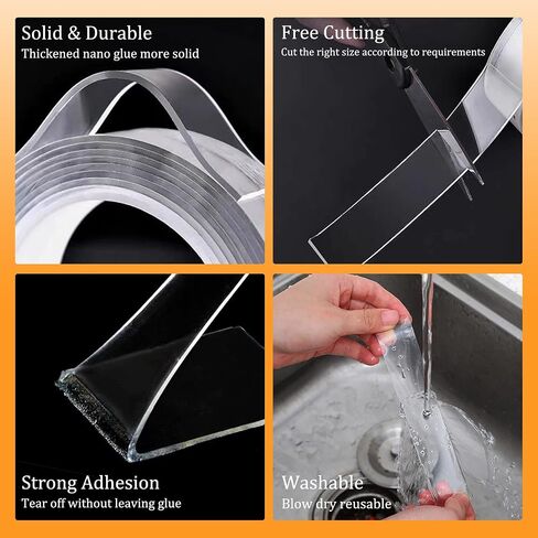 Double Sided Tape for Walls Removable Poster Tape Mount Tape Heavy Duty Sticky Tape for Wall Hanging Adhesive Tape in Saudi Arabia
