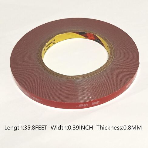 3M Double Sided Tape Heavy Duty, 10FT Length,0.39IN Width,Waterproof Mounting Foam Tape, for LED Strip Lights,Office Decor, Home Decor, Car Decor in Kuwait
