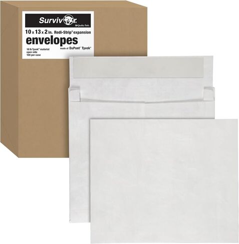 Survivor R4430 Tyvek Expansion Mailer، 10 × 13 × 2، أبيض، 18 رطل (علبة مكونة من 100) in Saudi Arabia