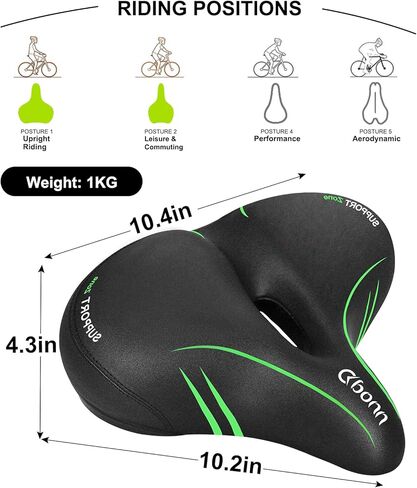 Comfortable Replacement Bicycle Saddle with Soft Memory Foam,Oversized Bike Seat for Women Men… in Saudi Arabia
