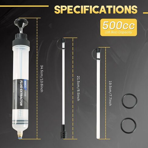 Fluid Extractor Pump | Efficient Manual Oil Extraction Pump, Power Steering Radiator and Brake Fluid Extractor, Fluid Extractor Pump for Automotive Maintenance (500CC) in Saudi Arabia