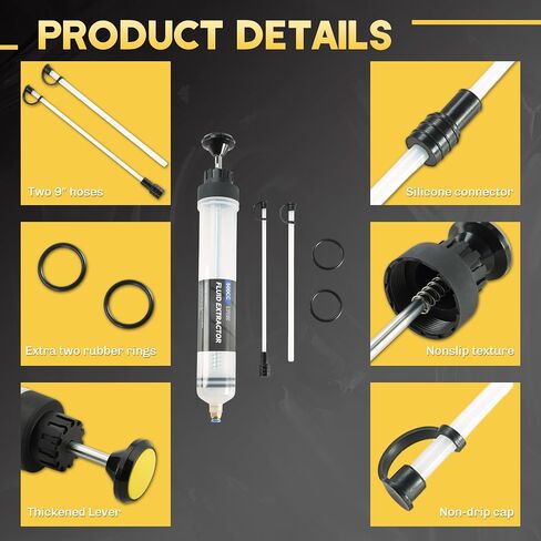 Fluid Extractor Pump | Efficient Manual Oil Extraction Pump, Power Steering Radiator and Brake Fluid Extractor, Fluid Extractor Pump for Automotive Maintenance (500CC) in Saudi Arabia