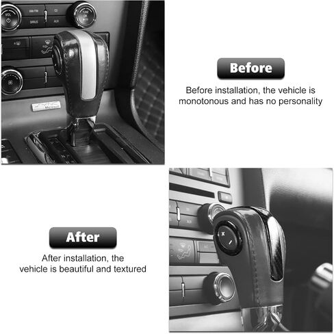 RT-TCZ Carbon Fiber Gear Shift Knob Cover Trim Interior Accessories for Ford Mustang 2010 2011 2012 2013 2014 in Saudi Arabia