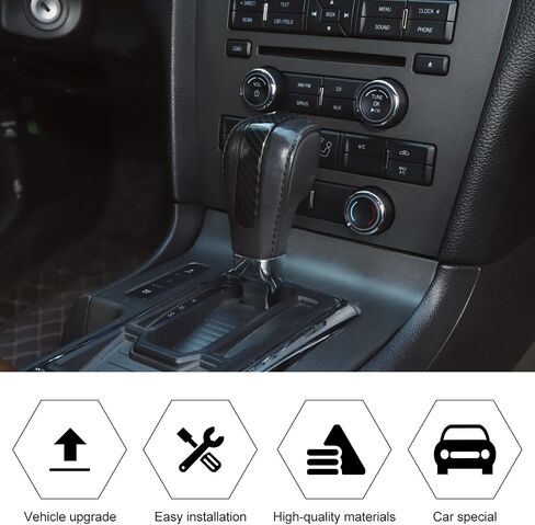 RT-TCZ Carbon Fiber Gear Shift Knob Cover Trim Interior Accessories for Ford Mustang 2010 2011 2012 2013 2014 in Saudi Arabia