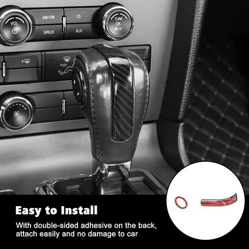 RT-TCZ Carbon Fiber Gear Shift Knob Cover Trim Interior Accessories for Ford Mustang 2010 2011 2012 2013 2014 in Saudi Arabia